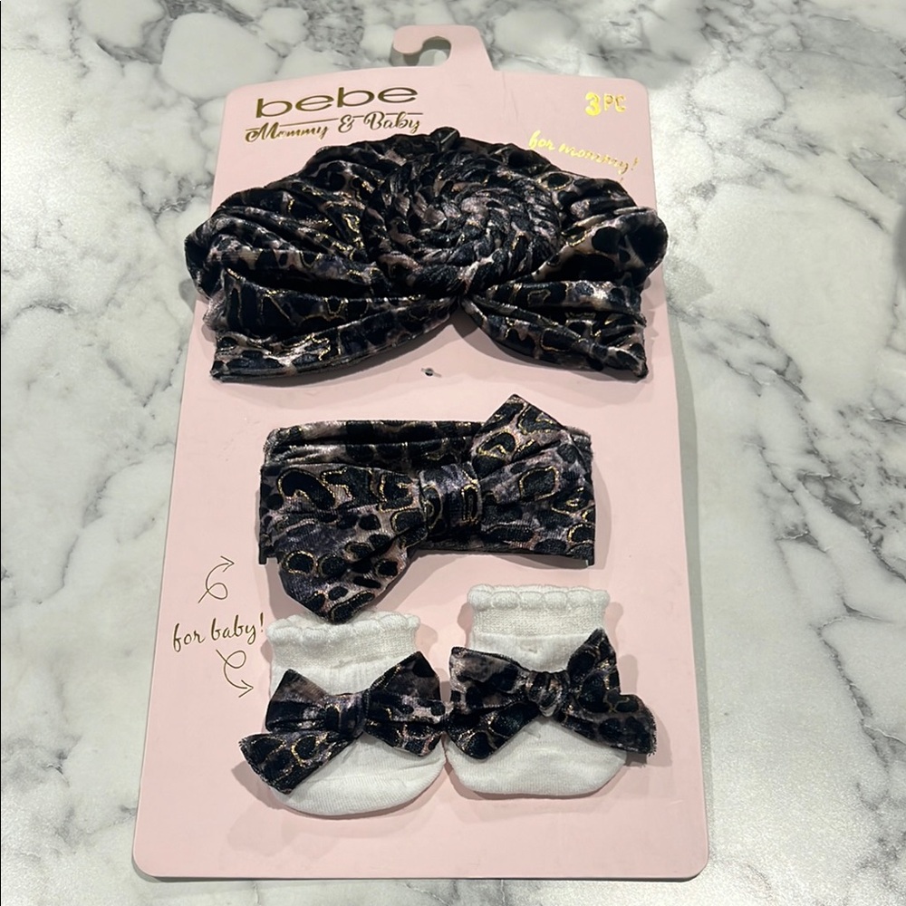 Bebe Black and Brown Hair Accessories Mommy and baby Set
